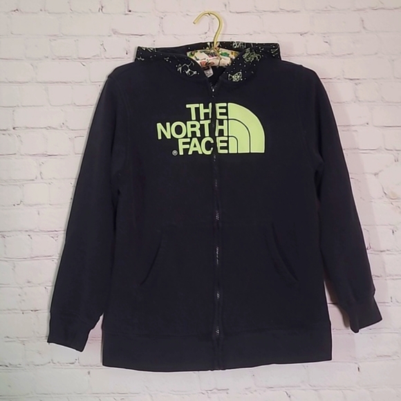 The North Face Glow in The Dark Logo Galaxy Hoodie Sweatshirt Black Youth Sz L - Picture 5 of 17